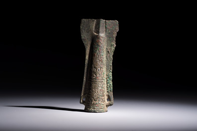A Chinese archaic bronze fitting and a spearhead, Western Zhou