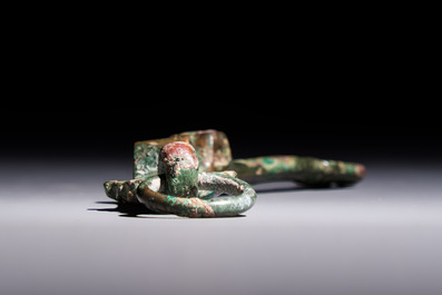 A Chinese archaic bronze fitting and a spearhead, Western Zhou