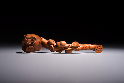 Three Chinese wooden carvings, 20th C.