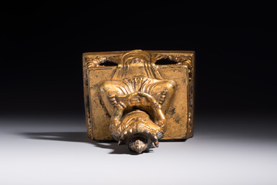 A Sino-Tibetan gilt-lacquered figure of Buddha Amitayus, Qianlong