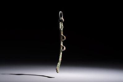 A Chinese archaic bronze fitting and a spearhead, Western Zhou
