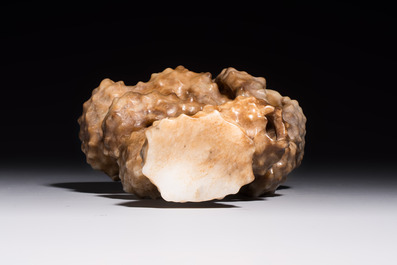 A Chinese carved jade model of a scholar's rock, 20th C.