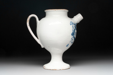 A blue and white Brussels faience drug or syrup jar, inscribed 'S.PAPAV.RHEAD.', ca. 1700