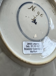 Two Chinese famille verte lotus-shaped plates, Johanneum mark, ex-collection of August the Strong, Kangxi