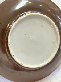 23 Chinese blue and white saucers with figural design, Yongzheng/Kangxi