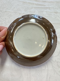 23 Chinese blue and white saucers with figural design, Yongzheng/Kangxi