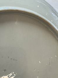 A Chinese famille rose 'Wine Drinking Sage and Attendant' dish, Yongzheng