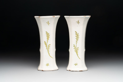 A polychrome Dutch Delft five-piece garniture with the portrait of William I of The Netherlands, early 19th C.