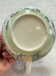 A Chinese famille rose 'Mountainous Landscape' teapot and cover, Yongzheng