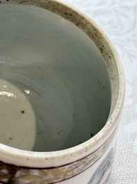 A Chinese famille rose 'Mountainous Landscape' teapot and cover, Yongzheng