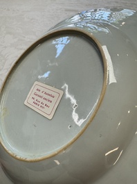 Seven Chinese blue and white plates with figural and floral design, 18/19th C.
