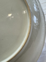 A Chinese famille rose 'Wine Drinking Sage and Attendant' dish, Yongzheng