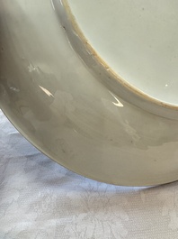 A Chinese famille rose 'Wine Drinking Sage and Attendant' dish, Yongzheng