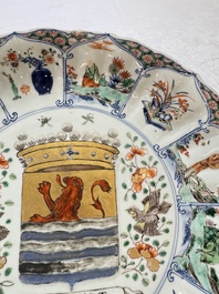 A Chinese famille verte armorial 'Provinces' dish with the arms of Zeelandt, Kangxi