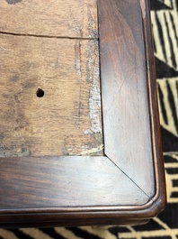A Chinese hongmu stand and a square low table, 19th C.