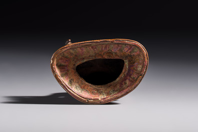 Three Tibetan bronze ritual bells and a bronze Buddha, 19th C.