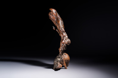 A group of 11 Chinese carved bamboo and wooden works, 19/20th C.