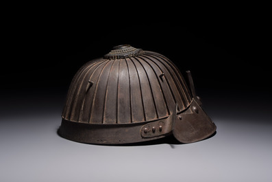 A Japanese helmet or suji bachi kabuto, by Neo Yasumasa, Edo, 17/18th C.