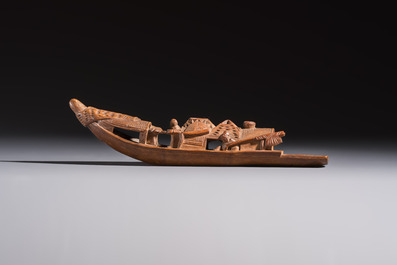 A group of 11 Chinese carved bamboo and wooden works, 19/20th C.