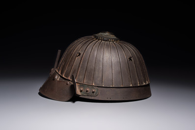 A Japanese helmet or suji bachi kabuto, by Neo Yasumasa, Edo, 17/18th C.