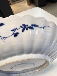 A pair of Chinese famille verte 'Sea Creatures' lobed plates, Kangxi
