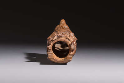 A group of 11 Chinese carved bamboo and wooden works, 19/20th C.