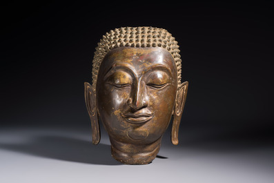 A bronze head of Buddha, Thailand, probably Ayutthaya period, 16/17th C.