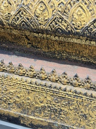 An exceptional and large gilt-lacquered bronze figure of the reclining Parinirvana Buddha, Thailand, 18th C.