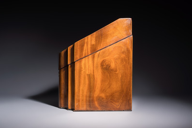 A George III mahogany knife box with marquetry inlay, later converted into a letter box, England, late 18th C.
