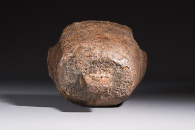 Seven various Chinese bronze and cast-iron bells, Han and later