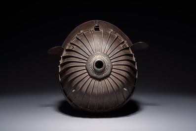 A Japanese helmet or suji bachi kabuto, by Neo Yasumasa, Edo, 17/18th C.