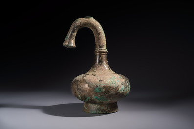 A Chinese bronze 'Garlic Head' wine vessel, 'Hu 壺', Western Han