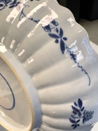 A pair of Chinese famille verte 'Sea Creatures' lobed plates, Kangxi