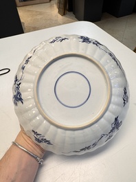 A pair of Chinese famille verte 'Sea Creatures' lobed plates, Kangxi