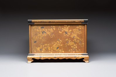A very fine Japanese hiramaki-e on nashiji lacquer suzuribako, Edo, 18th C.
