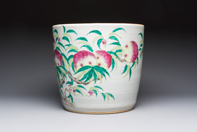 A Chinese famille rose 'Nine Peaches' jardini&egrave;re, 19th C.