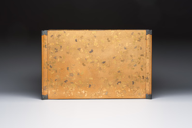 A very fine Japanese hiramaki-e on nashiji lacquer suzuribako, Edo, 18th C.