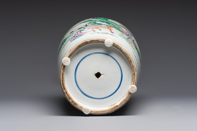 A Chinese famille rose 'Magu' vase, Qianlong mark, 19th C.