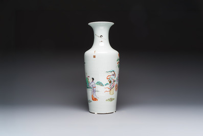 A Chinese famille rose 'Magu' vase, Qianlong mark, 19th C.