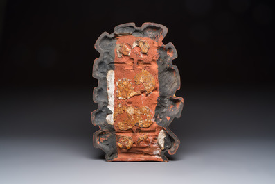 A Belgian polychrome-glazed pottery wall relief, possibly Elisabeth Vandeweghe for Perignem, 20th C.