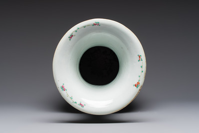 A Chinese famille rose vase with narrative design, 19th C.