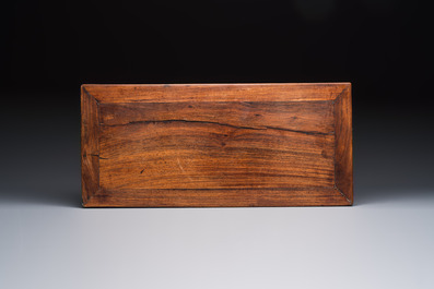 A Chinese rectangular hongmu stand, 19th C.