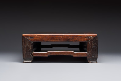 A Chinese rectangular hongmu stand, 19th C.