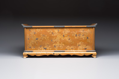 A very fine Japanese hiramaki-e on nashiji lacquer suzuribako, Edo, 18th C.