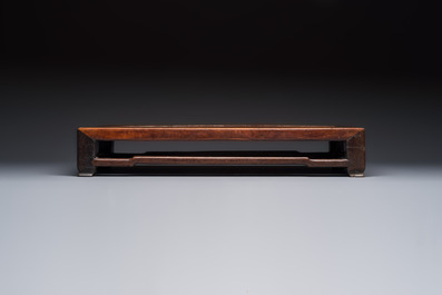 A Chinese rectangular hongmu stand, 19th C.