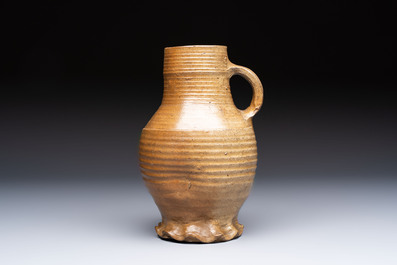 A Siegburg stoneware jug, Germany, 15th C.