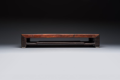 A Chinese rectangular hongmu stand, 19th C.