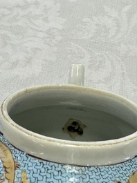 A fine Chinese famille rose 'Mountainous Landscape' teapot, Yongzheng