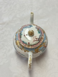 A fine Chinese famille rose 'Mountainous Landscape' teapot, Yongzheng