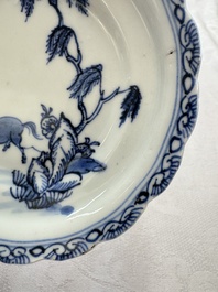 11 Chinese blue and white cups and 10 saucers, Kangxi and jade marks, 18/19th C.